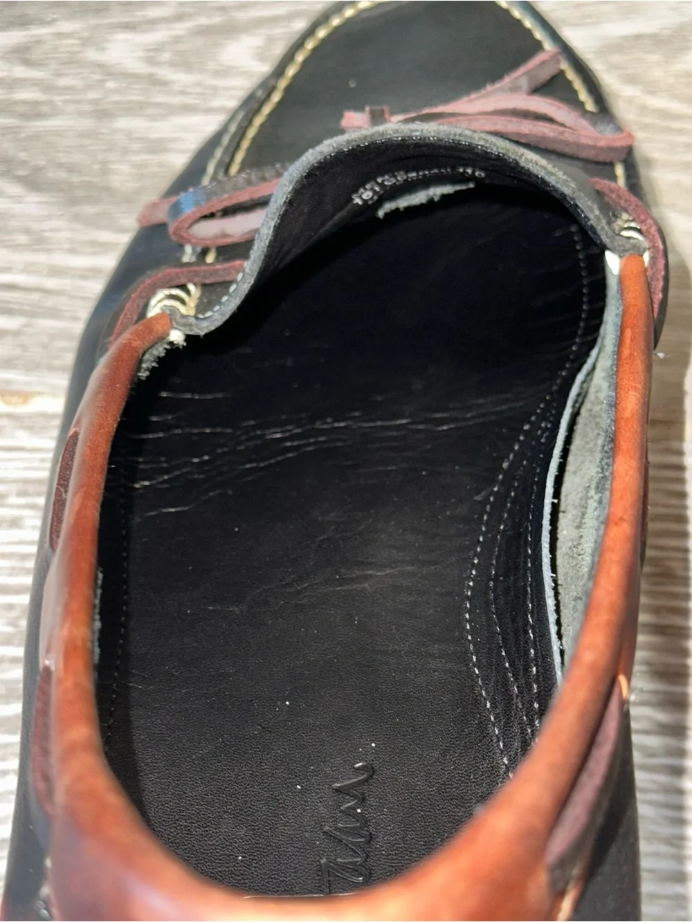 Cole Haan Venetian Men's 11 Two-Tone Black Brown Leather Driving Loafer Moccasin